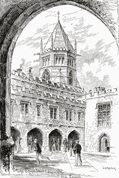 Rugby School, the Chapel Tower from the Old Quad by English School